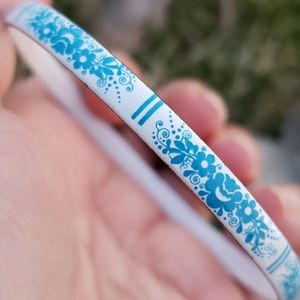 Vtg Swedish Folk Blue White Arta Enamel Bracelet